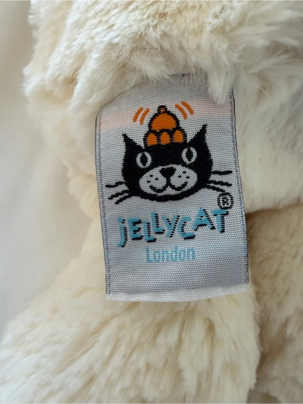 Jellycat Cream and Black Plush Dog Toy. New without Tag